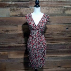 Lauren Ralph Lauren Dress Womens Size 8 Colorful Polka Dot Sleeveless Wrap Waist